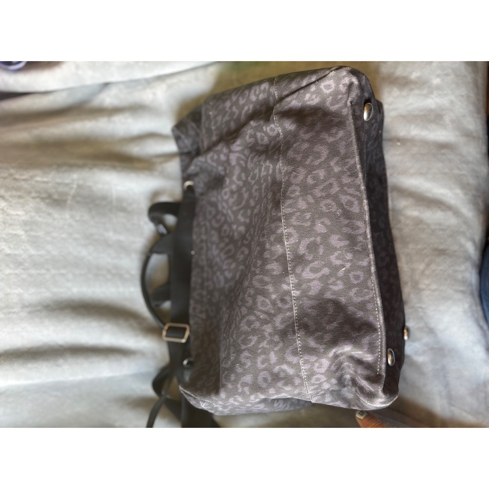 Koala Kanvas Diaper Bag Tote Grey Leopard Print Canvas Travel Shoulder Bag